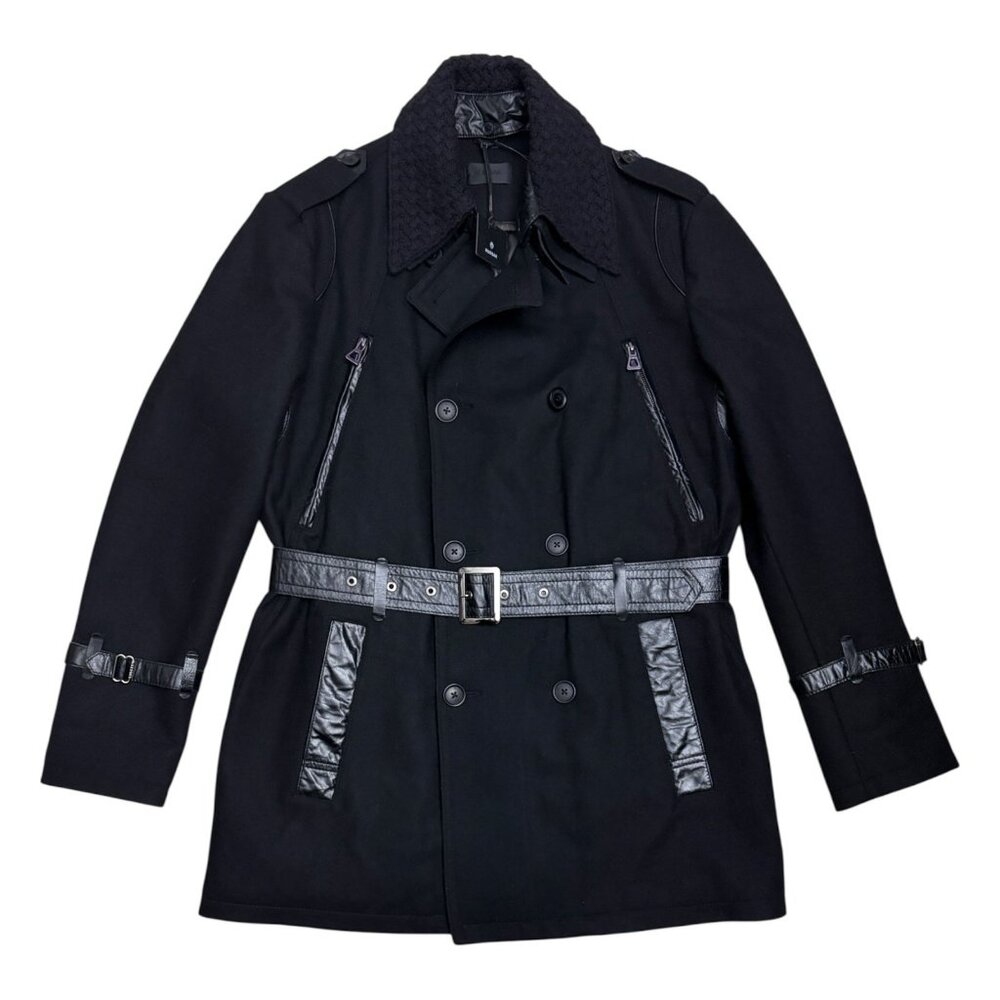 RUDSAK NWT Wool Winter Black Business Casual Trench Pea Coat Mens XL Retail $730